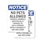 Signmission No Pets Allowed Service Animals Welcome, 10 in W x Rectangle, Plastic OS-2PACK-NS-P-1014-V-16162 - alternate 1